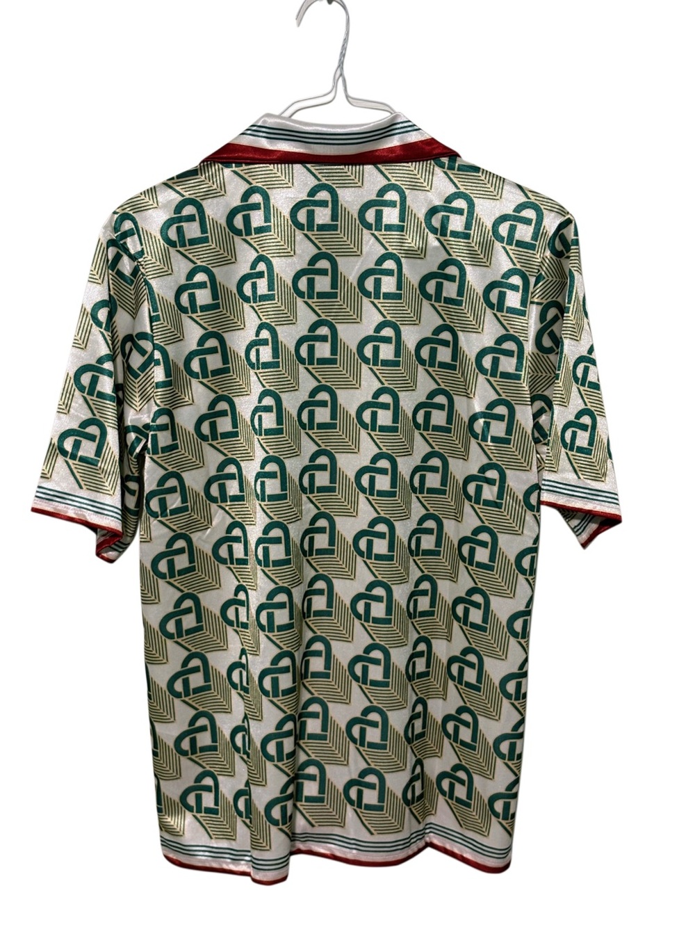 NWT Men’s S Casablanca Silk Shirt and Shorts Set Green Gold Garnet New With Tags - Picture 2 of 8